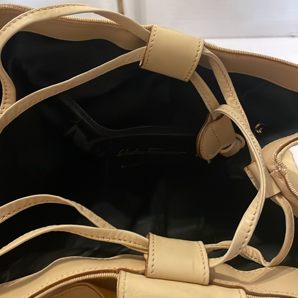 Salvatore Ferragamo Authentic Canvas/Leather Backpack Bag - Picture 6 of 8